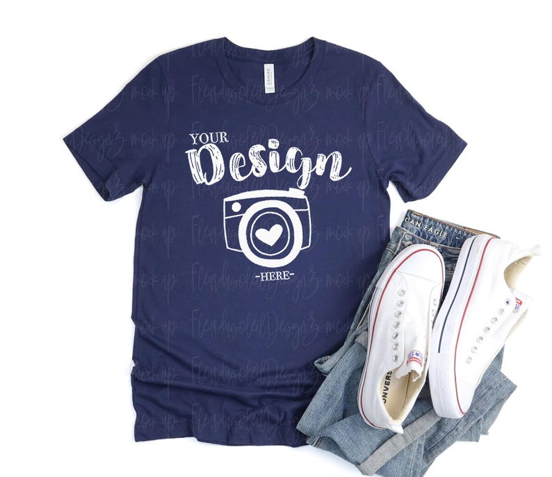 Mens Shirt Mockup | Flat Lay Bella Canvas 3001 Mockup | Bella and Canvas t-shirt Mockup | Fall Mockup | Male Styled Mockup | Man Shirts image 5