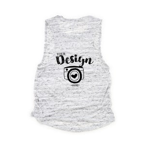 Back | Bella Canvas 8803 White Marble Flowy Muscle Tank Mock Up | T-Shirt Mock Up | Mock Up | Flat Lay | Bella Canvas mock up