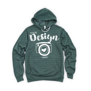 Bella and Canvas 3719 Hoodie Heather Forest Unisex Sponge Fleece Pullover Hoodie Mockup Hoodie Unisex Hoodie Mockup Hoodie Mockup