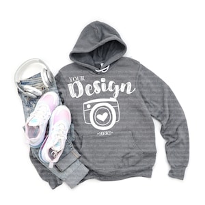 Bella Canvas Hoodie Mockup 3719 Mockup 3719 deep heather Mockup | Bella Canvas White Hoodie Mockup Grey Hoodie Mockup
