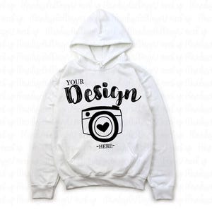 Gildan 18500 Hoodie Mockup Bundle | Flat Lay Sweatshirt Mockups | G185 Hooded Sweater | Simple White Background Mock image 7