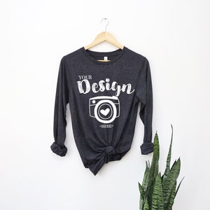 Bella Canvas 3501 Dark Grey Heather Mockup Dark Grey Heather Dark Gray t-shirt mockup Flat Lay mockup bella canvas mockup fall MOCKUP