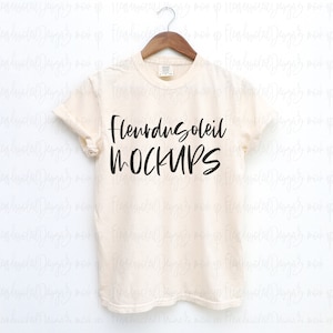 Comfort Colors 1717 Ivory T-Shirt mockup Comfort Colors mockup Short Sleeve Shirt Hanging t shirt mockup