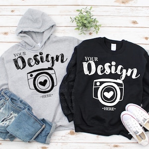 Family Blank Gildan 18500 Hooded Sweatshirt Brand Sport Grey hoodie Mock Up Shirts Gildan 18000 Sweatshirt black Family Flat Couple