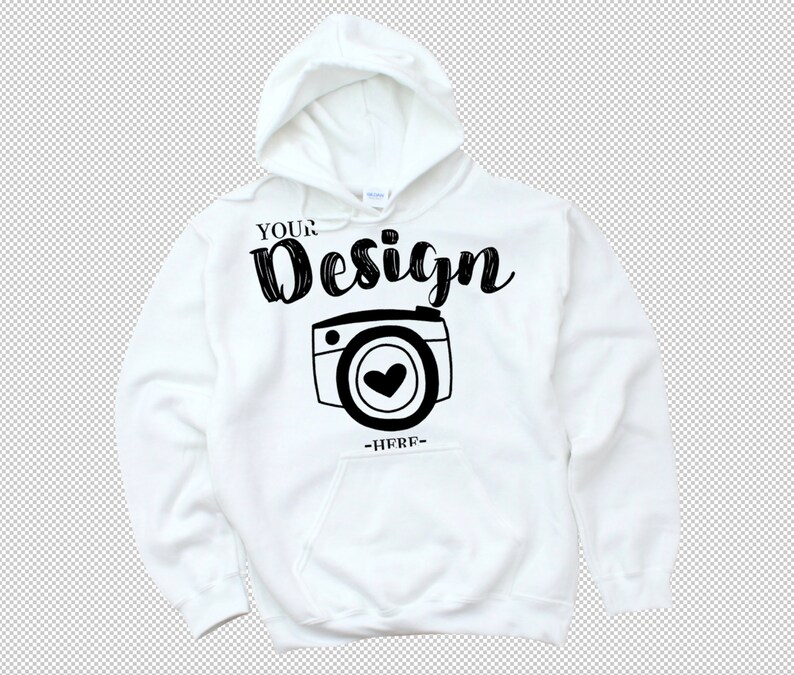 Download PNG Gildan 18500 Hooded Sweatshirt Brand white hoodie ...