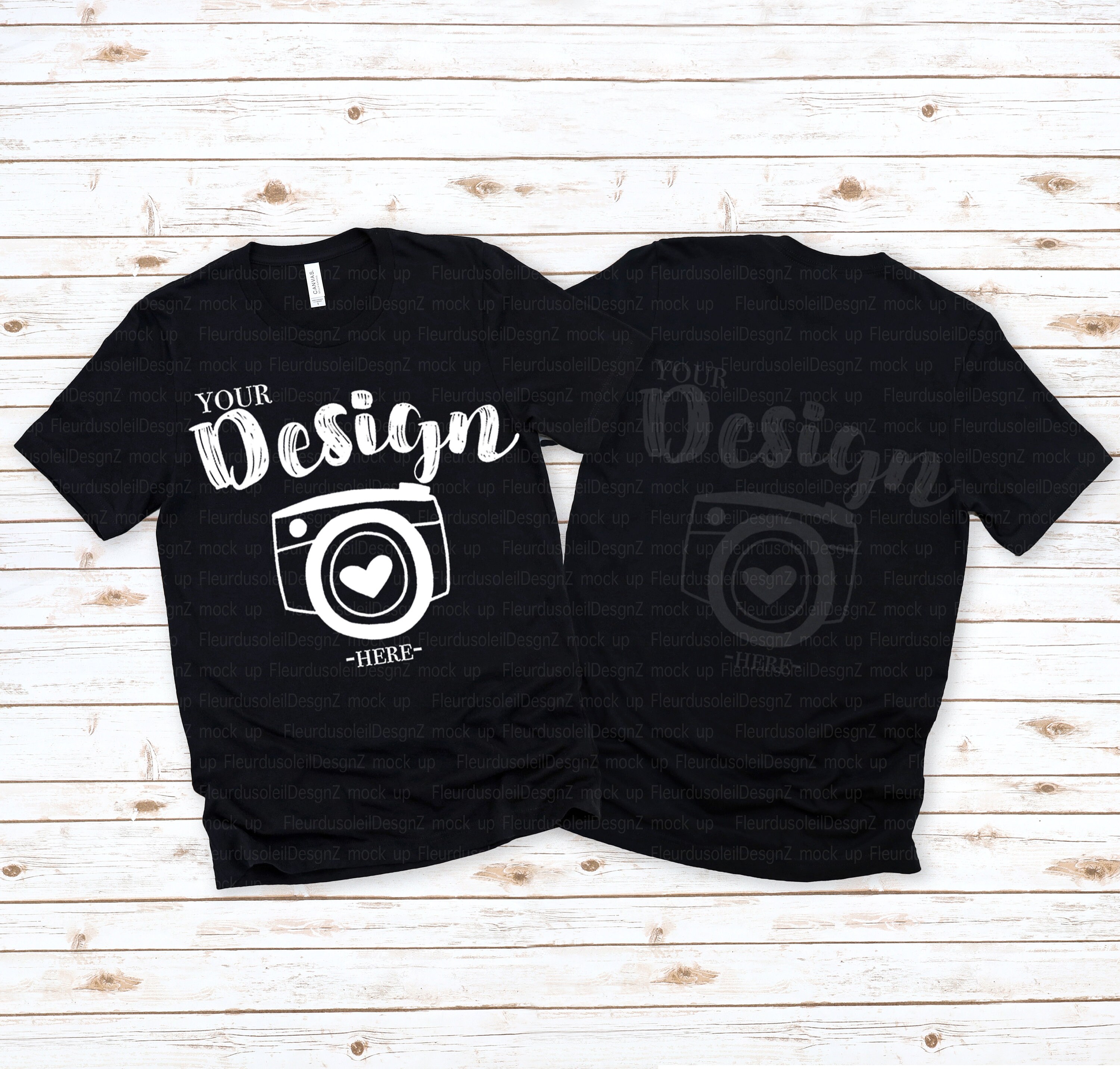 Bella Canvas 3001 Black Tshirt Mockup 