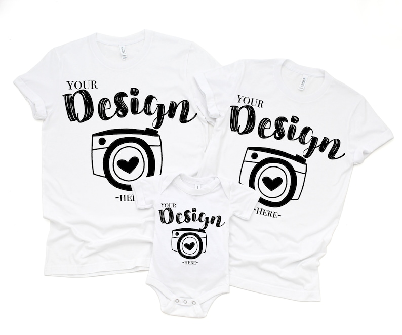 Download Family Blank White T-Shirt Bella Canvas 3001 & 100b White ...