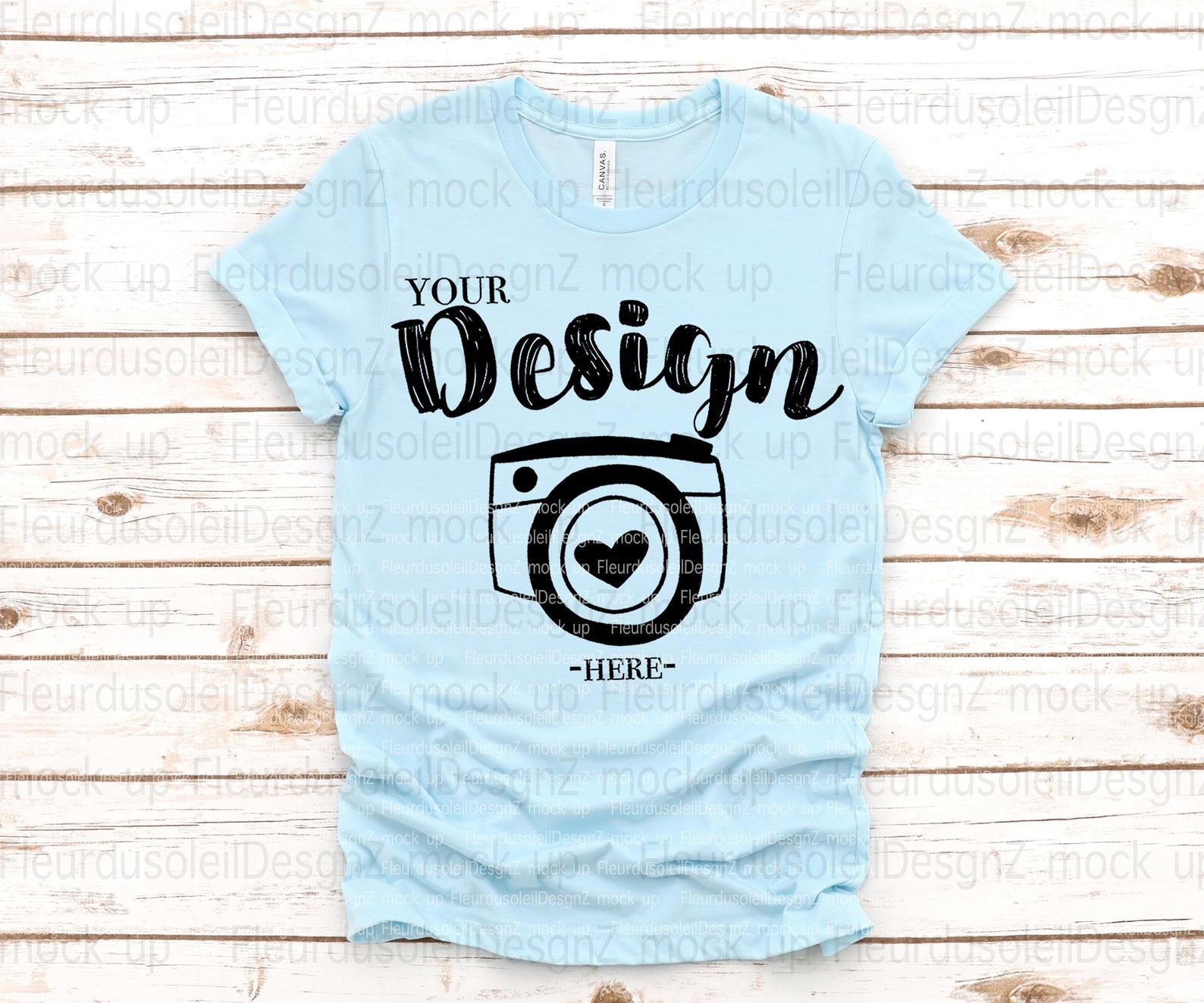 Heather Ice Blue Bella Canvas Mockup 