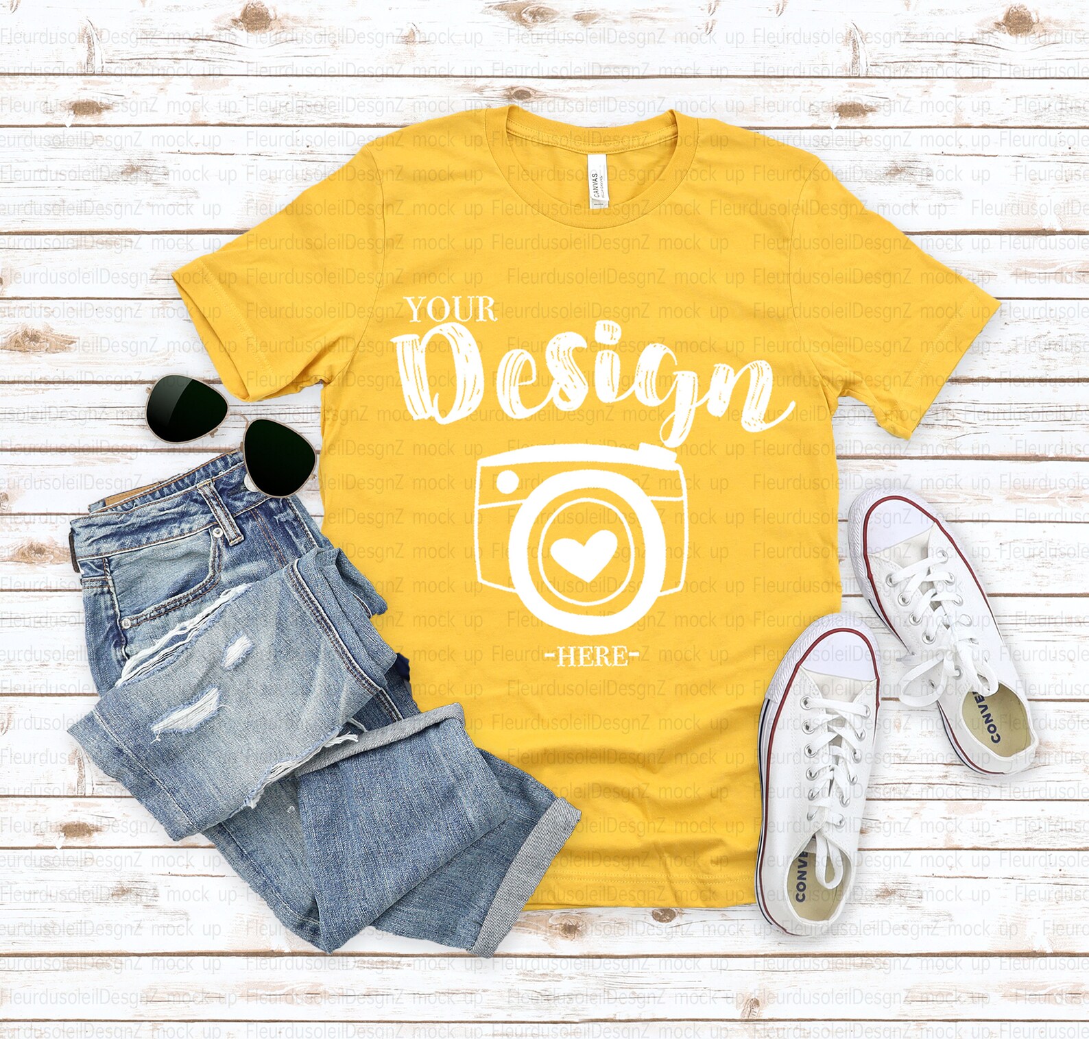 Download Bella canvas mock up 3001 Gold Flat Lay Mockup Mock Up yellow | Etsy