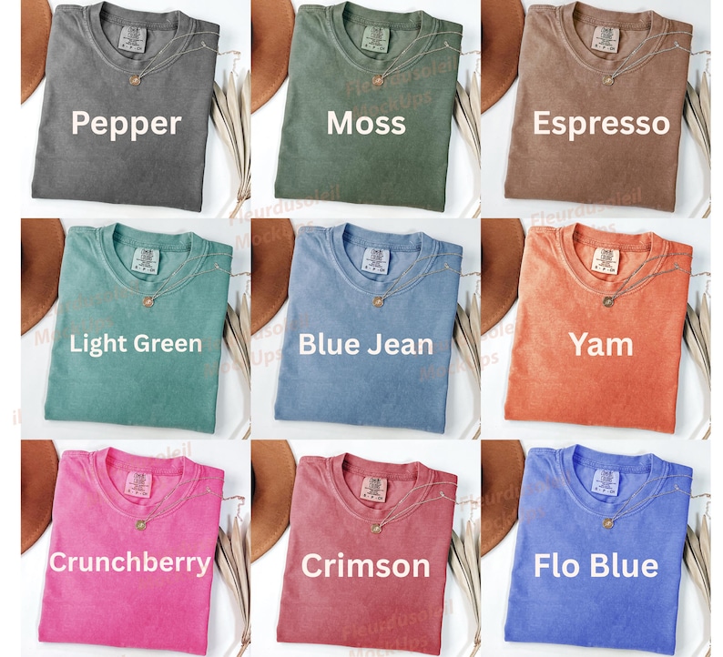 Lot de maquettes Comfort Colors 1717 | Lot de maquettes Flatlay C1717 | Maquette de t-shirt plié | Vraie photo image 2