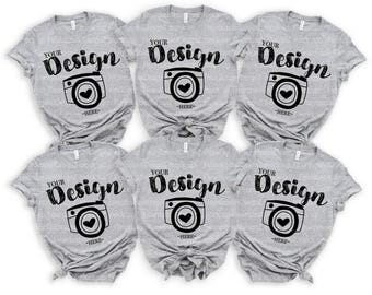 Bella Canvas 3001 Mock Up Family t-shirt mockup bella canvas group Athletic Heather t-shirt mockup
