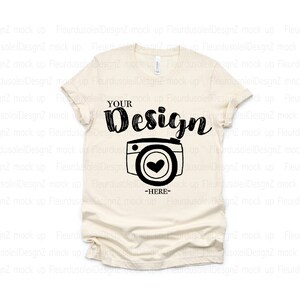 Bella Canvas 3001 Natural Flat Lay Mockup, MockUp, Mock Up, Flach legen, Bella Canvas Mockup, T-Shirt Mockup