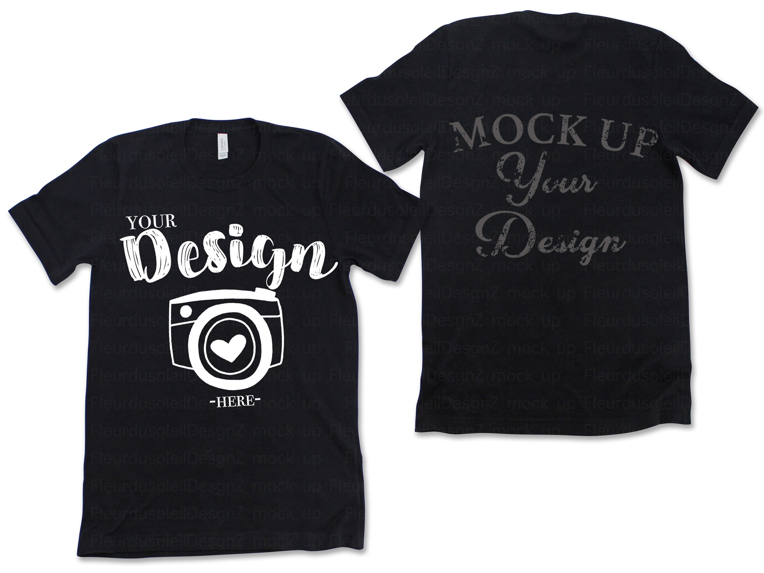 Front and Back Bella Canvas 3001 Black 