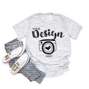 Bella + Canvas 3650 White Marble Unisex Poly T-shirt | Bella Canvas Mockup | Summer T-shirt Mockup | Women Tshirt Mockup