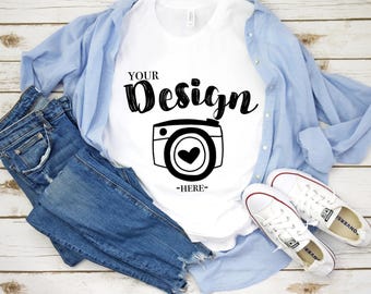 Bella Canvas Mockup | bella canvas t-shirt mockup | Bella Canvas 3001 Shirt Mock Up | Spring Mockup | Flat Lay Mockup Flat Lay Mockup