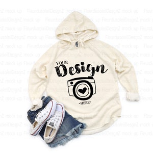Independent Trading Prm2500 Bone Women&#39;s California Wave Wash Hoodie mockup Hoodie Sweatshirt Mockup