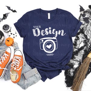 Bella Canvas 3001 Tshirt mockup bundle Halloween Bella Canvas 3001 HALLOWEEN Shirt Mock up Halloween 3001 Mockup Bundle image 9