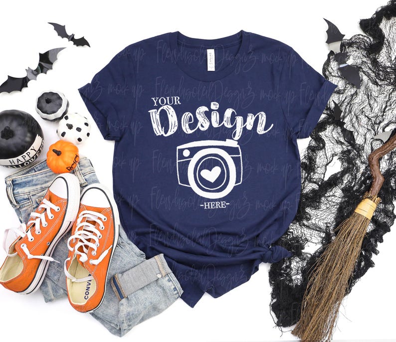 Bella Canvas 3001 Tshirt mockup bundle Halloween Bella Canvas 3001 HALLOWEEN Shirt Mock up Halloween 3001 Mockup Bundle image 9