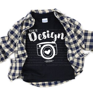kids t shirt mockups Gildan 5100p Black T-Shirt Toddler Flat Lay Toddler Flat Lay kids tee mockup boy mockup t-shirt mockup kids image 1