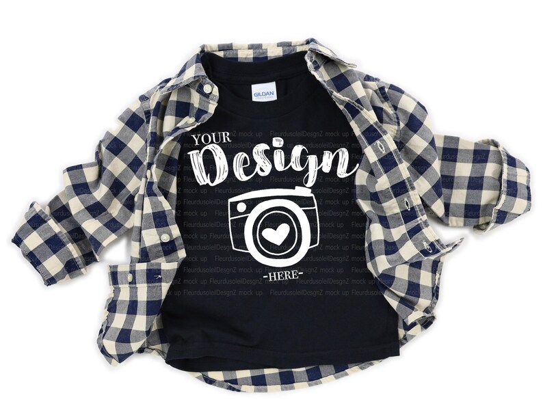 kids t shirt mockups Gildan 5100p Black T-Shirt Toddler Flat Lay Toddler Flat Lay kids tee mockup boy mockup t-shirt mockup kids image 1