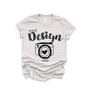 Spring T-shirt Mockup | Bella Canvas Mockup | Bella Canvas 3001 Heather Cool Gray Mockup | tshirt mockup 3001 | spring tee mockup