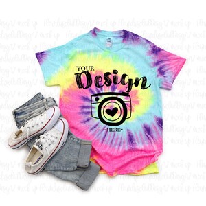 BLAST - adult TIE DYE T-Shirt | t-shirt mockup for summer | Tie-Dye CD100 Blast Unisex T-shirt Mock Up | Tie Dye Mock Up