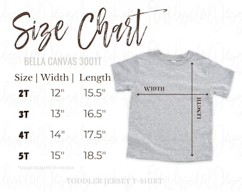 Bella Canvas 3001T Size Chart 3001T Toddler T Shirt Size Chart Bella Canvas 3001T Measurements 3001T Size Chart Bella Canvas Size Chart