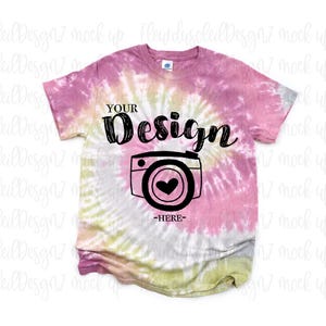 Desert Rose - adult TIE DYE T-Shirt | t-shirt mockup for summer | Tie-Dye CD100 Desert Rose Unisex T-shirt Mock Up | Tie Dye Mock Up