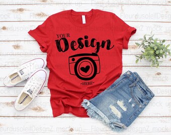 bella canvas 3001 mockup red T-Shirt Mock Up, bella canvas 3001 mockup red tee mockups Bella Canvas mock up t-shirt