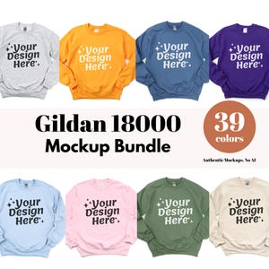 39X Gildan 18000 Mockup Bundle Gildan Mock up Bundle Gildan Sweatshirt Mockup Gildan 18000 Gildan folded Sweatshirt Mock ups