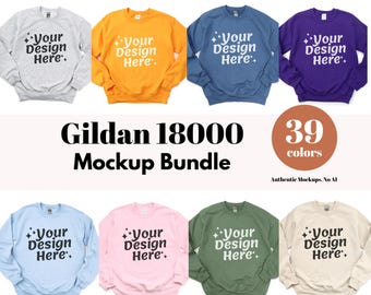 39X Gildan 18000 Mockup Bundle Gildan Mock up Bundle Gildan Sweatshirt Mockup Gildan 18000 Gildan folded Sweatshirt Mock ups
