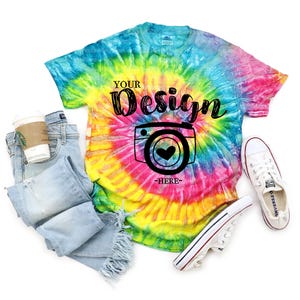 t-shirt mock ups | Colortone Mock Up | Tie-Dye CD100 Saturn T-shirt Mock Up | Tie Dye Mock Up