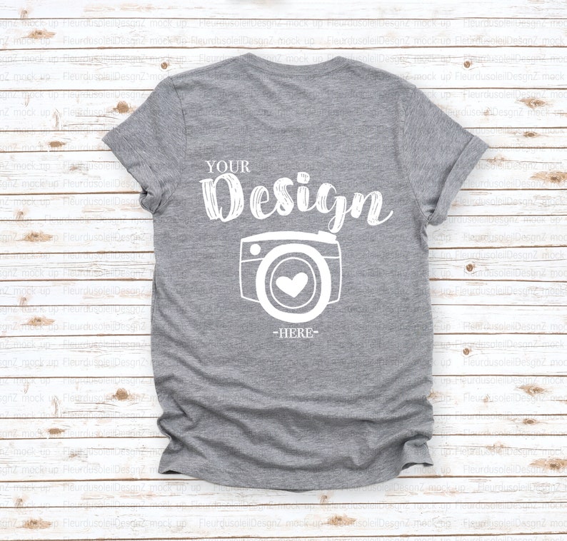 Download Bella Canvas 3001 Athletic Heather Flat Lay Mockup Mock Up ...