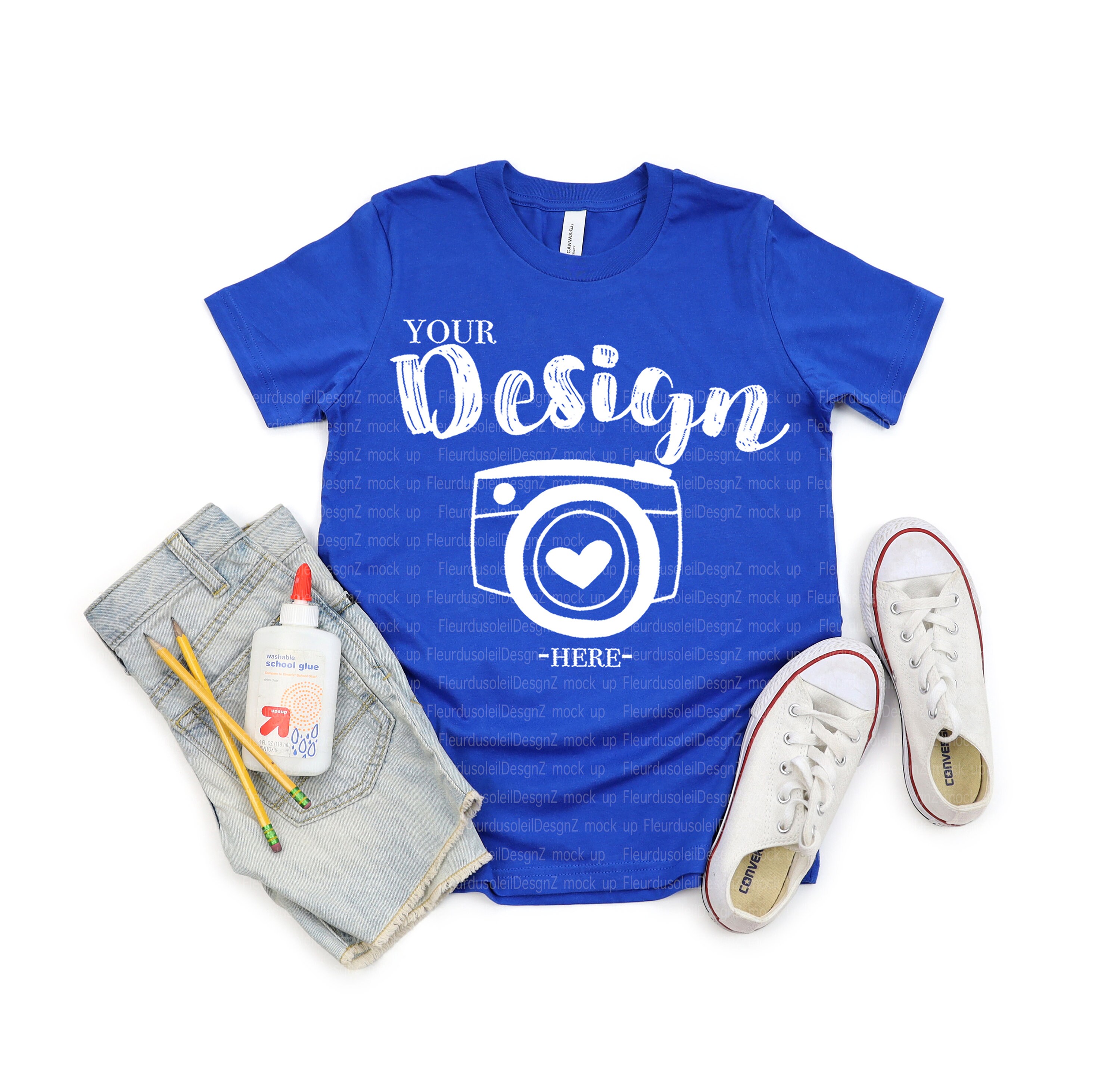 Bella Canvas 3001Y True Royal Camiseta infantil de manga - Etsy España