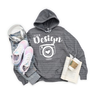 Bella Canvas Hoodie Mockup 3719 Mockup 3719 deep heather Mockup | Bella Canvas White Hoodie Mockup Grey Hoodie Mockup