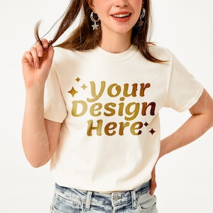 Comfort Colors 1717 Ivory T-Shirt mockup Comfort Colors mockup Short Sleeve Shirt BOHO t shirt mockup