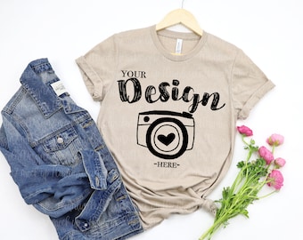 Heather Tan Bella Canvas 3001 Mockup, Digital Mockup - Etsy