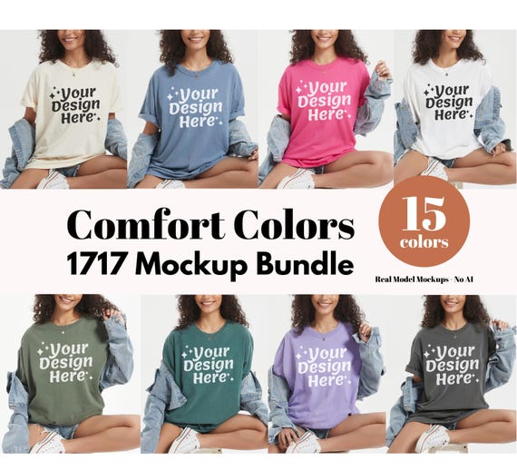 Comfort Colors 1717 Mockup Bundle Comfort Colors C1717 Tshirt Mockup Bundle CC 1717 T-Shirt Mock-up Bundle Real Model mockups