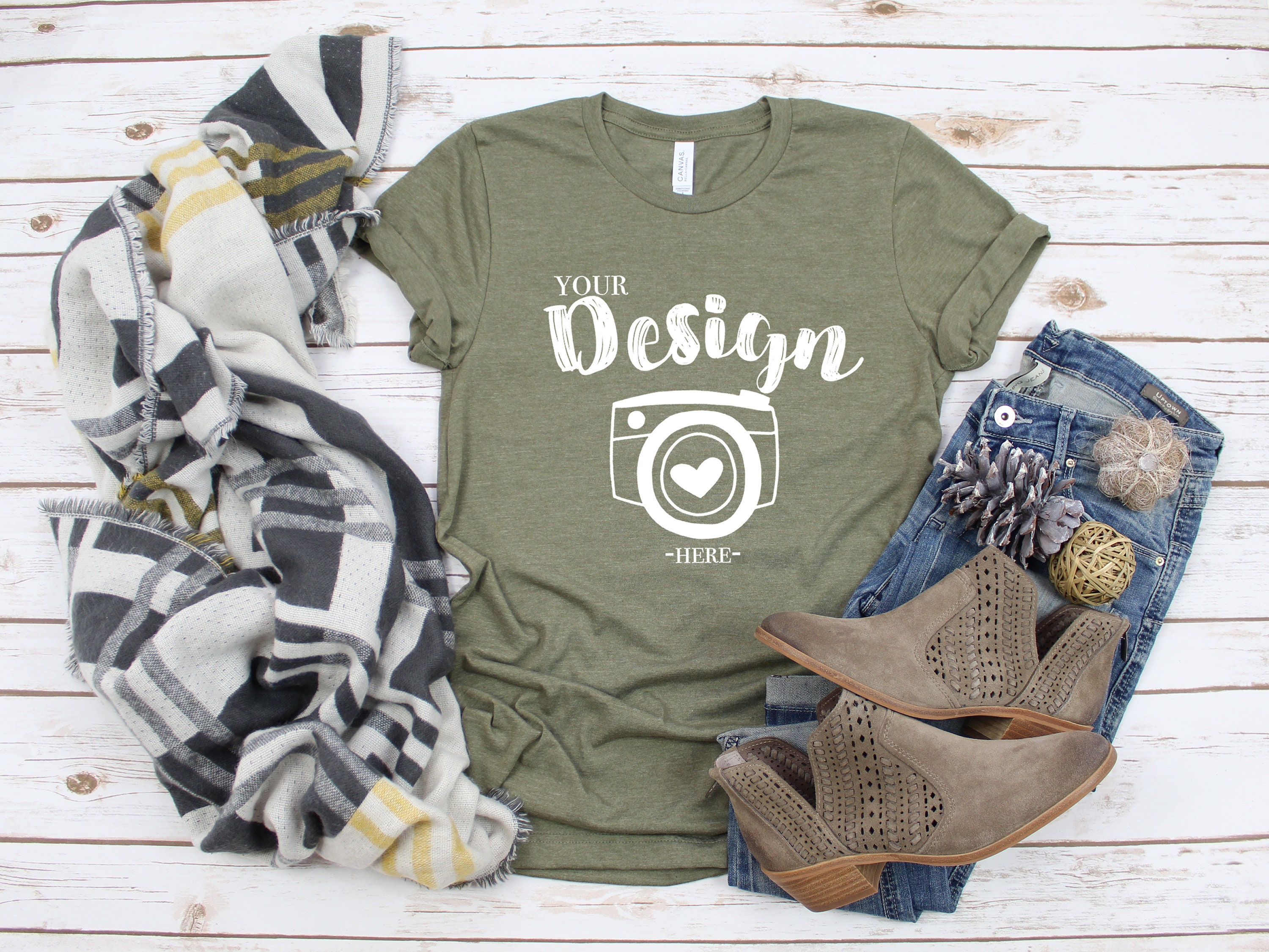 Bella canvas store heather olive