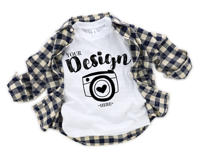 Download Kids t shirt mockups Bella Canvas 3001T White T-Shirt ...