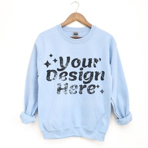 Gildan 18000 Light Blue Mockup | Light Blue Sweatshirt Mockup | Gildan 18000 Light Blue Mockup | Sweatshirt Mockup | 18000 Mock Up