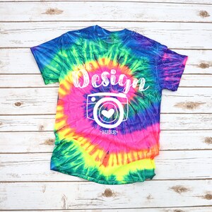 Neo Raibow - adult TIE DYE T-Shirt | Colortone Mock Up | Tie-Dye CD100 Neon Rainbow Unisex T-shirt Mock Up | Tie Dye Mock Up