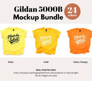 Gildan 5000B Mockup Bundle, Gildan 5000B Youth T-Shirt Mockup Bundle, White Background, Real Photo, Digital Download image 4