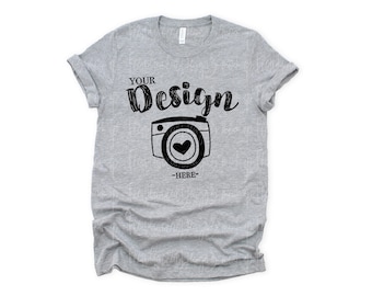 Bella Canvas 3001 Athletic Heather , Flat Lay Mockup, Mock Up, Mock Up, Flat Lay, Bella Canvas mock up,T-shirt Mockup,Unisex Tee Mockup