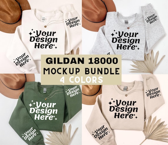 Gildan 18000 Mockup Bundle Gildan Mock up Bundle Gildan Sweatshirt Mockup Gildan 18000 Gildan folded Sweatshirt Mock ups