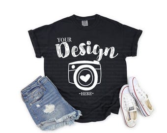 Comfort Colors Mockup Comfort Colors 1717 black Mockup 1717 black C1717 Mockup black T Shirt Mockup