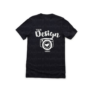Terug | V-hals Bella Canvas 3005 zwart T-shirt mock-up v-hals t-shirt sjabloon T-shirt mock-up plat gelegd bella canvas mockup 3005