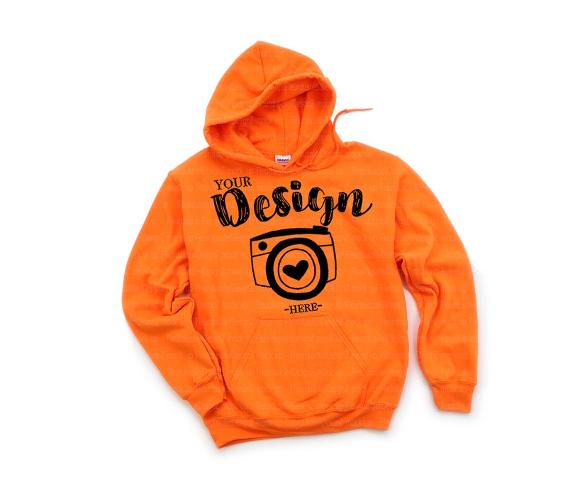 Download Gildan 18500 Hooded Sweatshirt Brand Orange hoodie Mockup ...