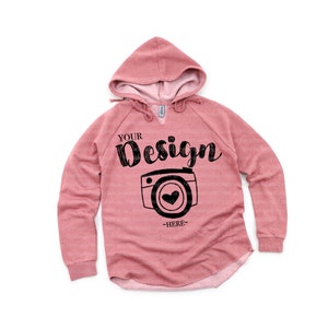 Independent Trading Prm2500 Dusty Rose Women&#39;s California Wave Wash Hoodie mockup Hoodie Sweatshirt Mockup
