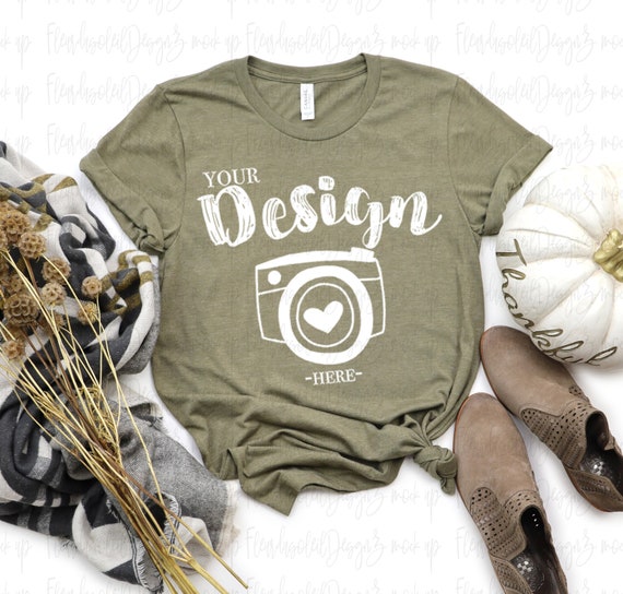 heather olive bella canvas